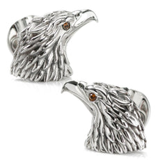 Stainless Steel Eagle Head Cufflinks