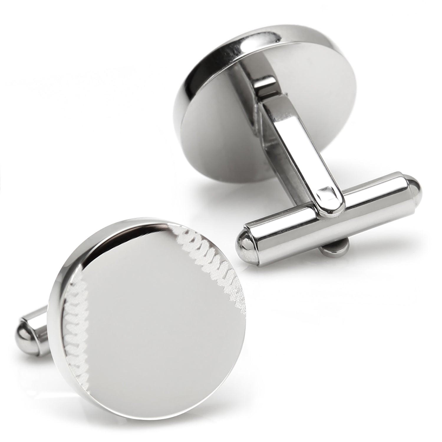  Cufflinks Stainless Steel Engravable Baseball Cufflinks - Default Title - Bonton