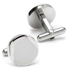 Stainless Steel Engravable Baseball Cufflinks