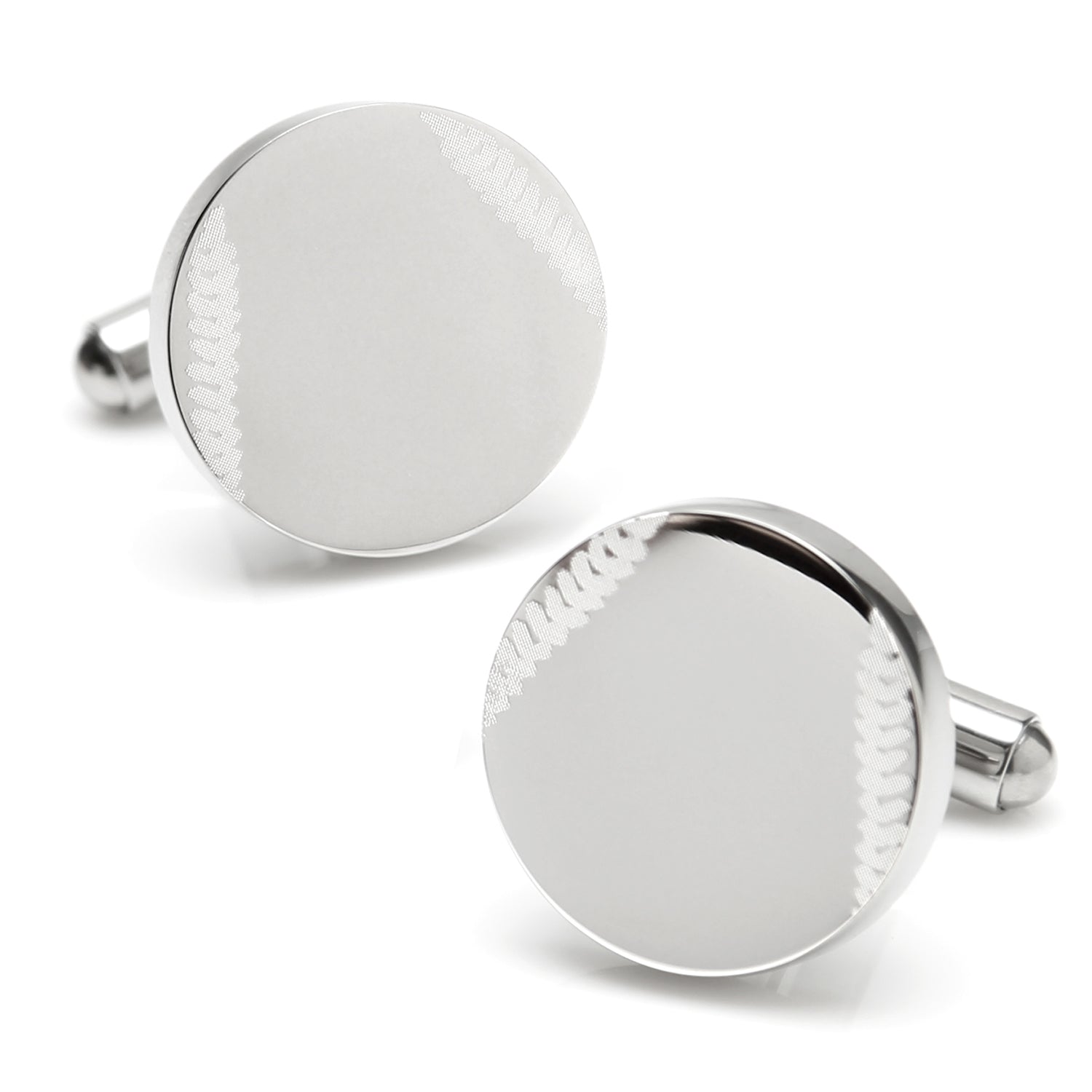  Cufflinks Stainless Steel Engravable Baseball Cufflinks - Default Title - Bonton