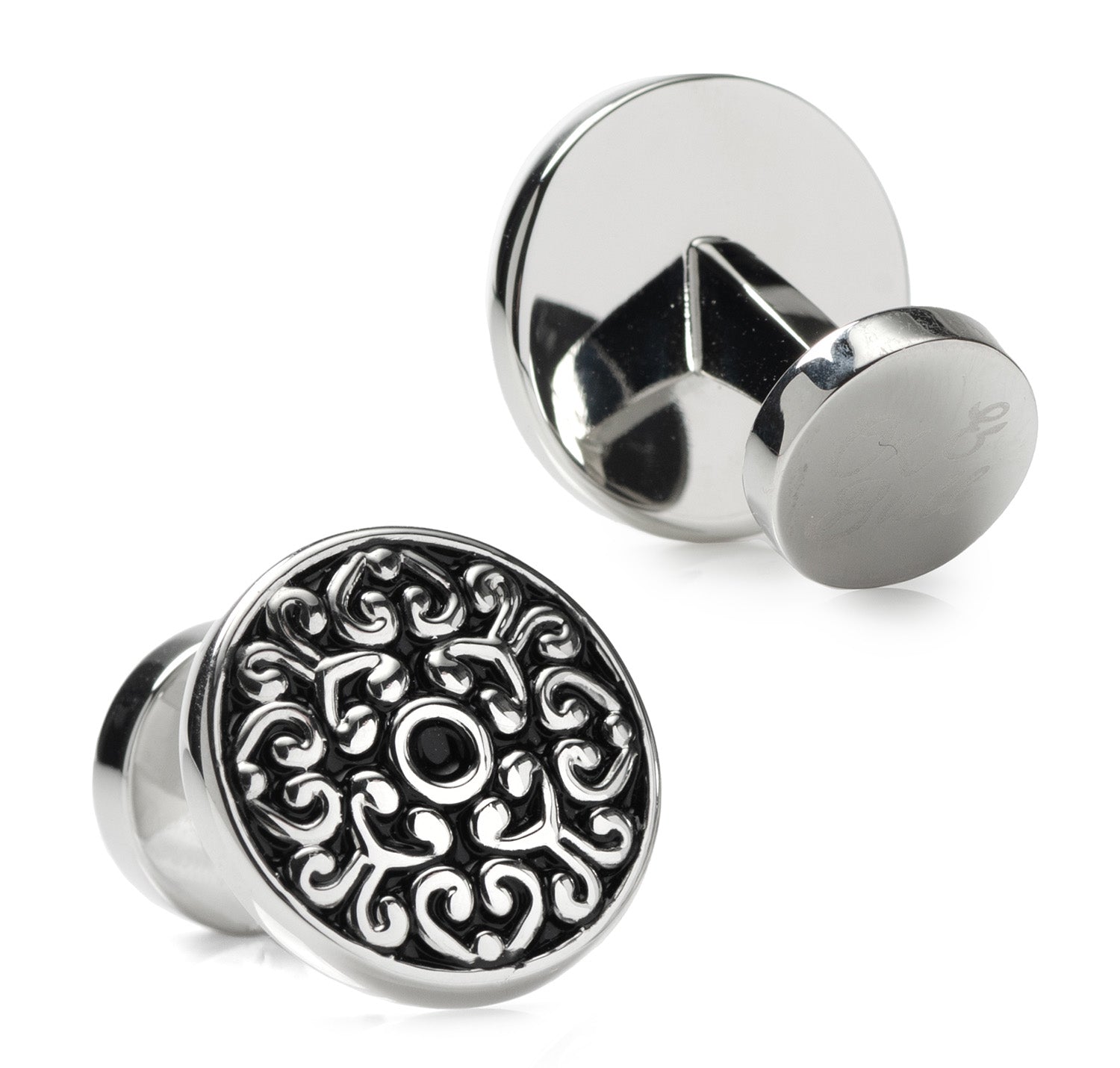  Cufflinks Antique Filigree Round Cufflinks - Default Title - Bonton