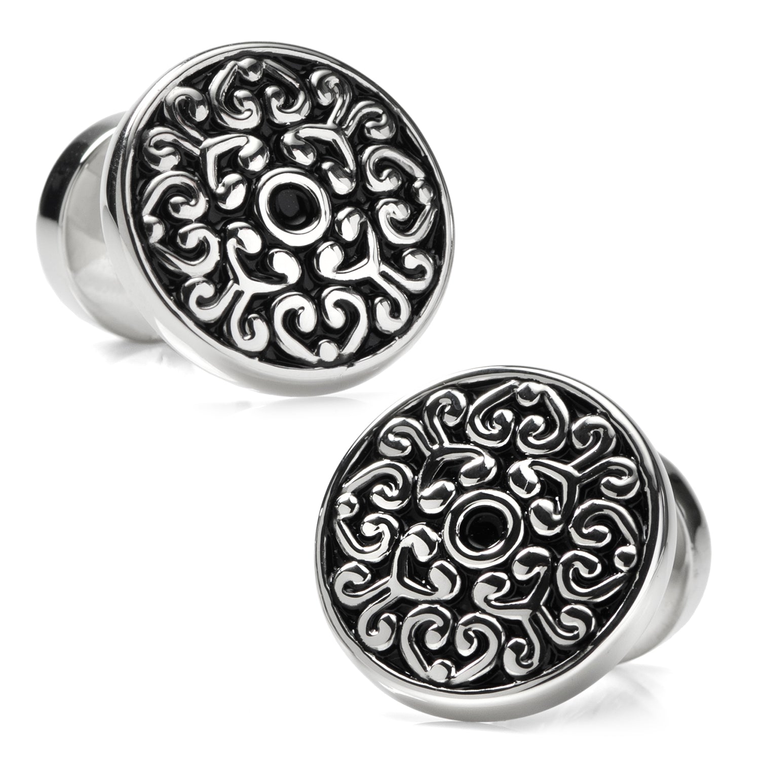  Cufflinks Antique Filigree Round Cufflinks - Default Title - Bonton