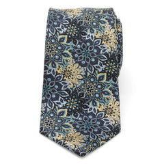 Kaleido Floral Navy Tan Accented Men's Tie