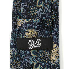 Kaleido Floral Navy Tan Accented Men's Tie