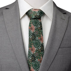 Green Floral Tie and Pocket Square Gift Set