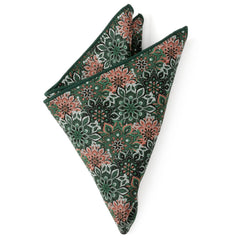 Green Floral Pocket Square