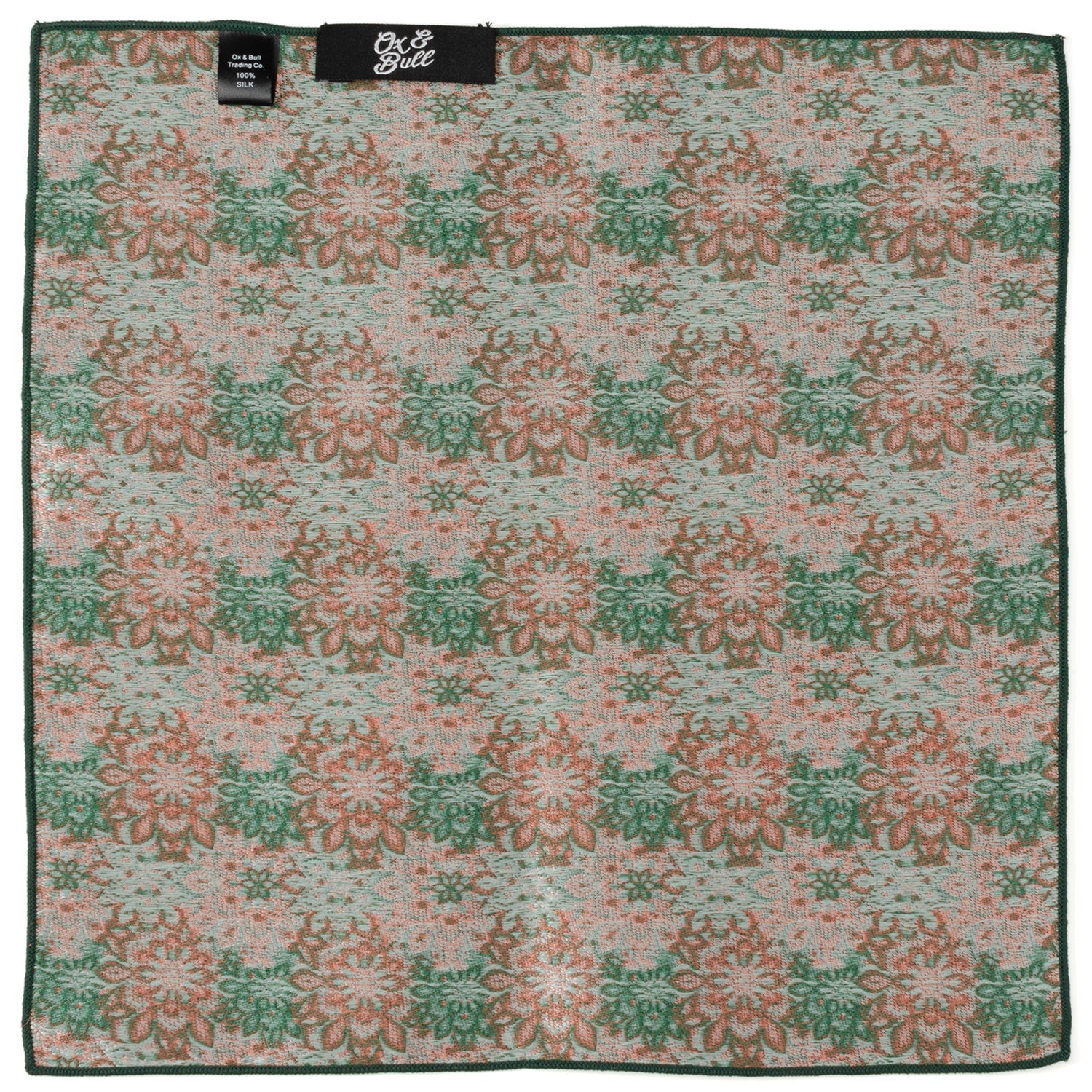  Cufflinks Green Floral Pocket Square - Default Title - Bonton