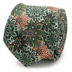 Kaleido Floral Coral Accented Men's Tie