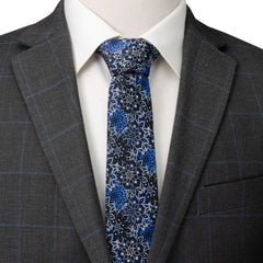 Navy Floral Tie and Pocket Square Gift Set