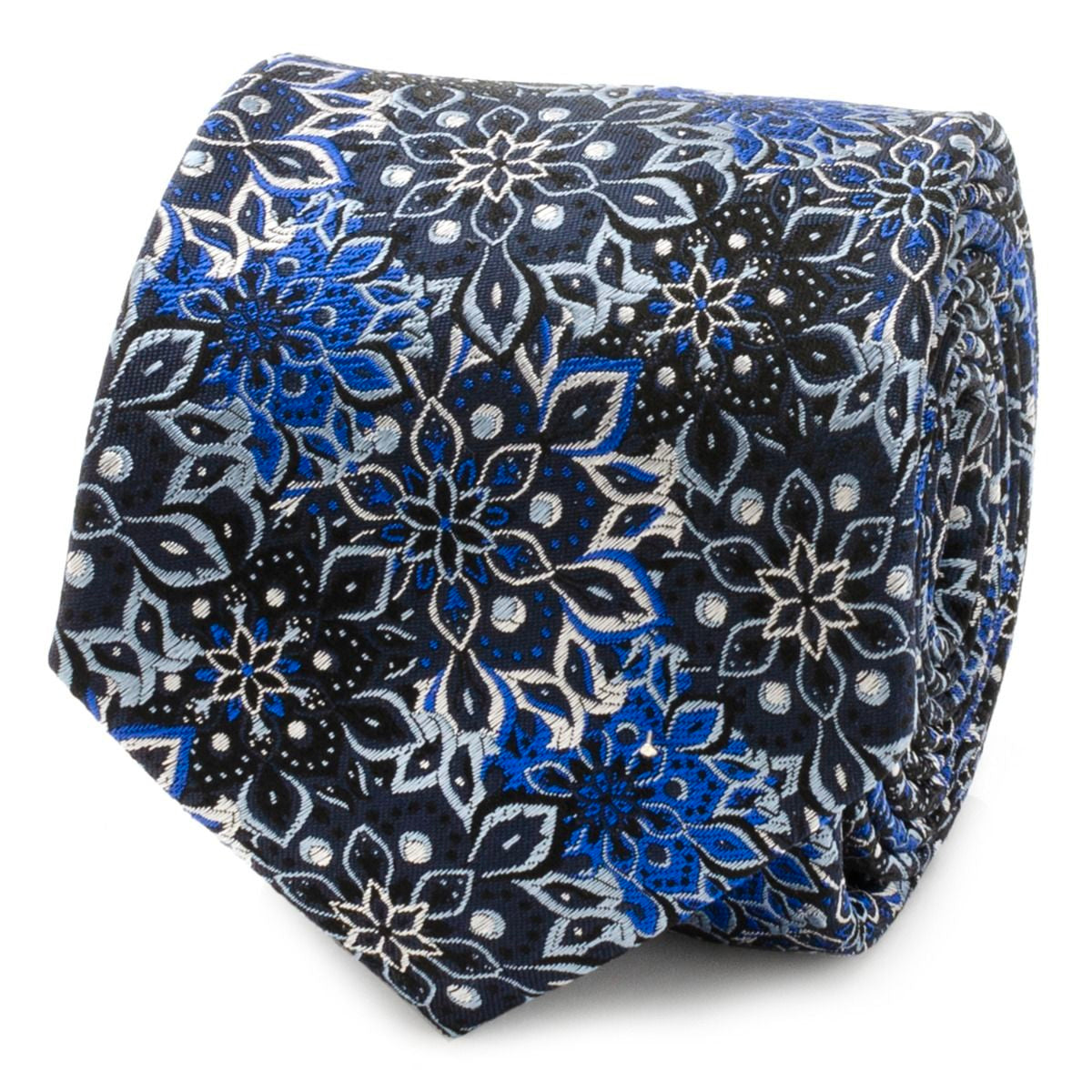  Cufflinks Navy Floral Tie and Pocket Square Gift Set - Default Title - Bonton