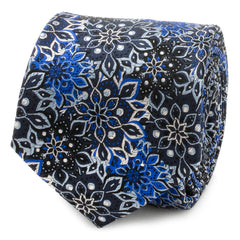 Navy Floral Tie and Pocket Square Gift Set