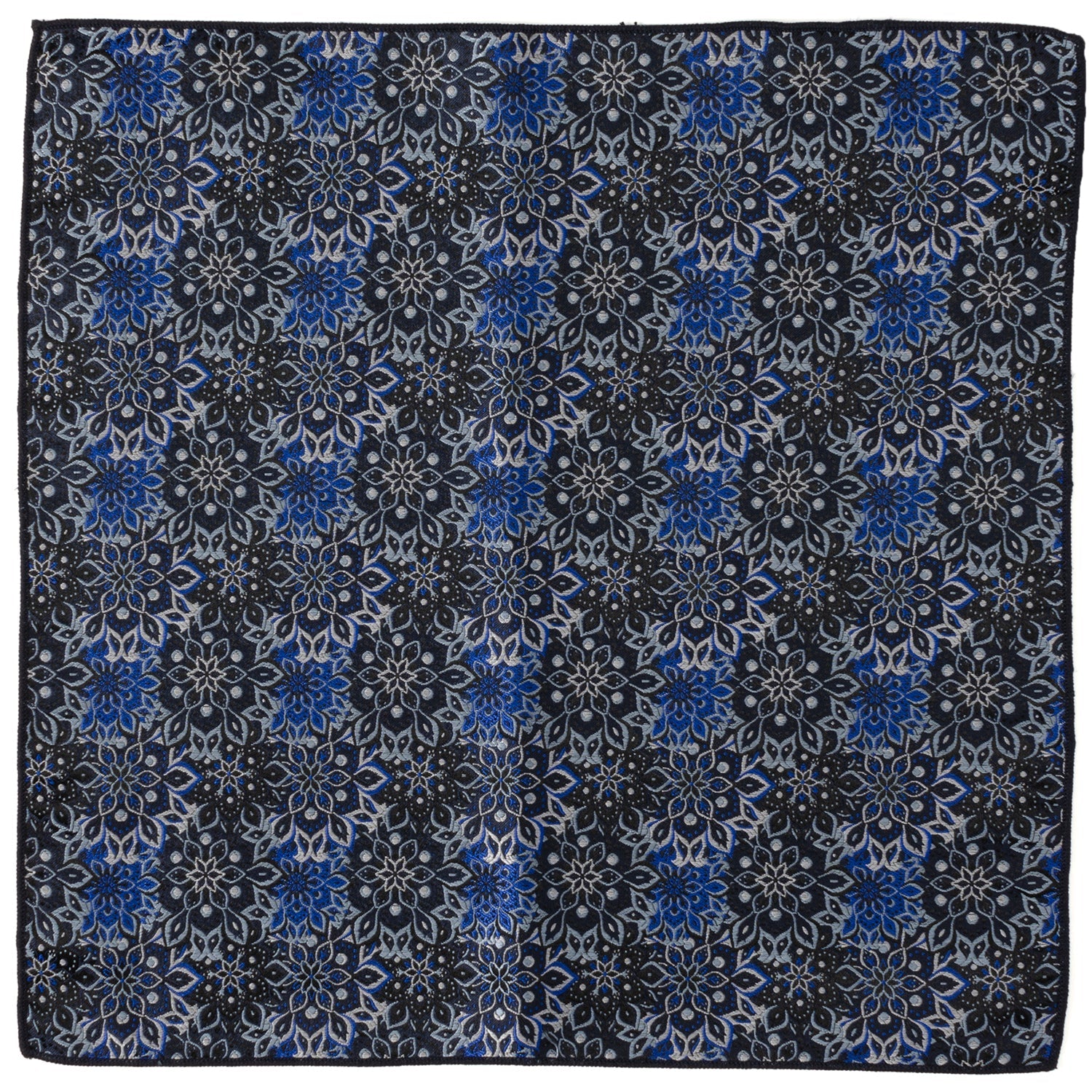  Cufflinks Navy Floral Pocket Square - Default Title - Bonton