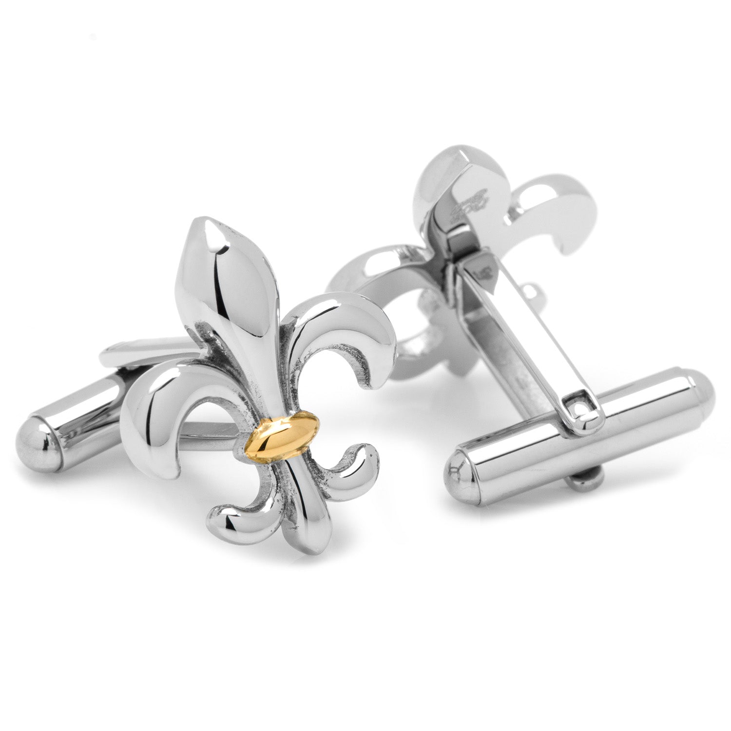  Cufflinks Stainless Steel Two-Tone Fleur De Lis Cufflinks - Default Title - Bonton