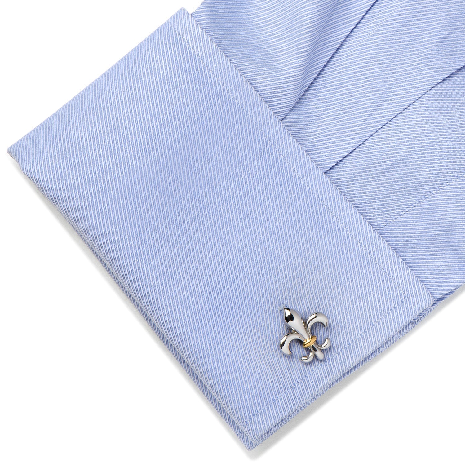  Cufflinks Stainless Steel Two-Tone Fleur De Lis Cufflinks - Default Title - Bonton