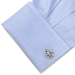 Stainless Steel Two-Tone Fleur De Lis Cufflinks