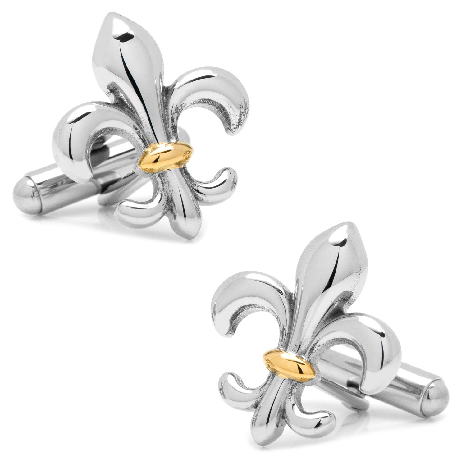  Cufflinks Stainless Steel Two-Tone Fleur De Lis Cufflinks - Default Title - Bonton