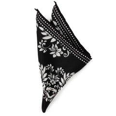 Black/White Men's Silk Pocket Square