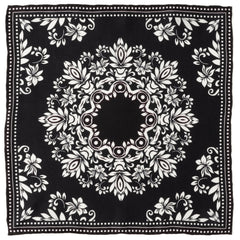 Black/White Men's Silk Pocket Square