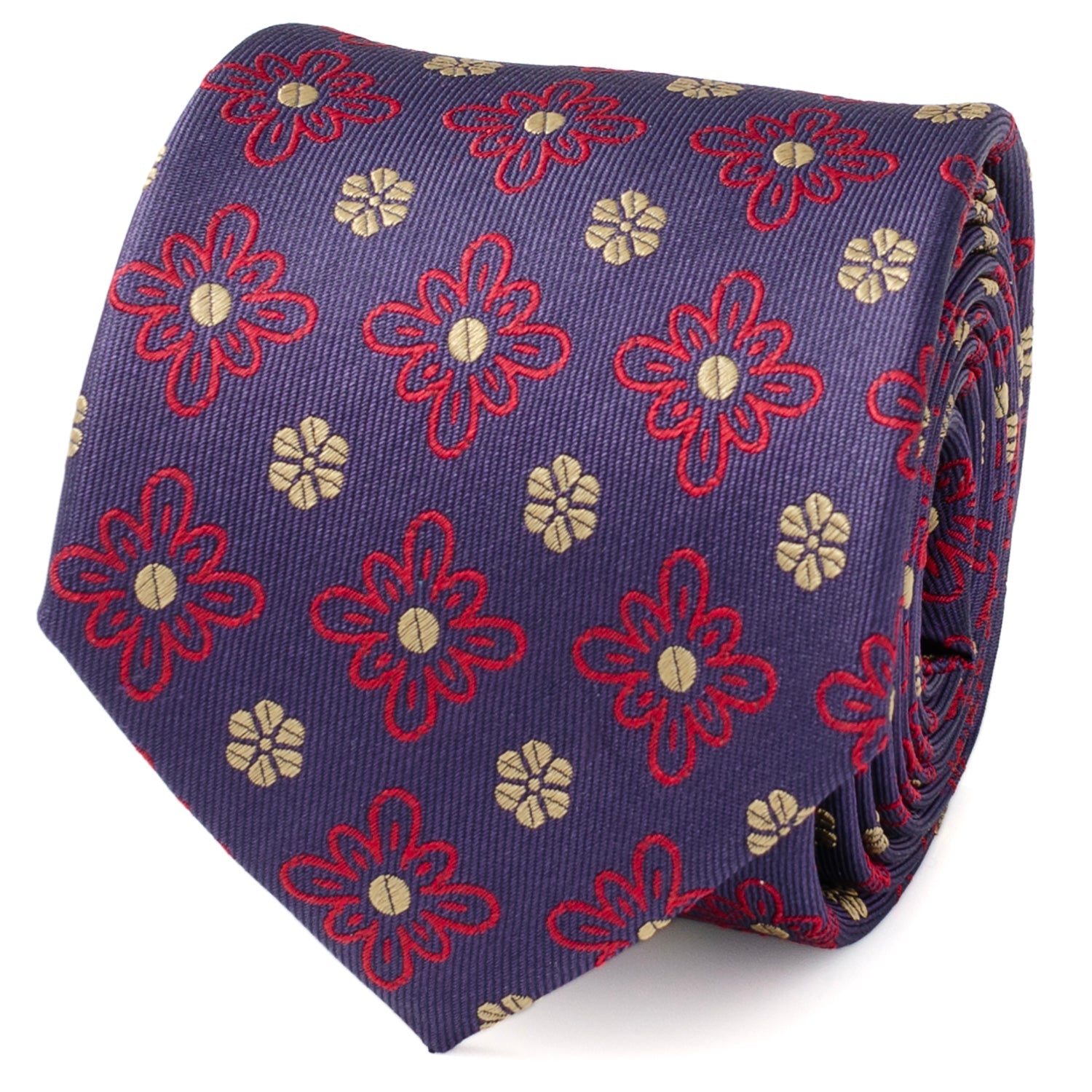  Cufflinks Deep Purple Floral Men's Tie - Default Title - Bonton