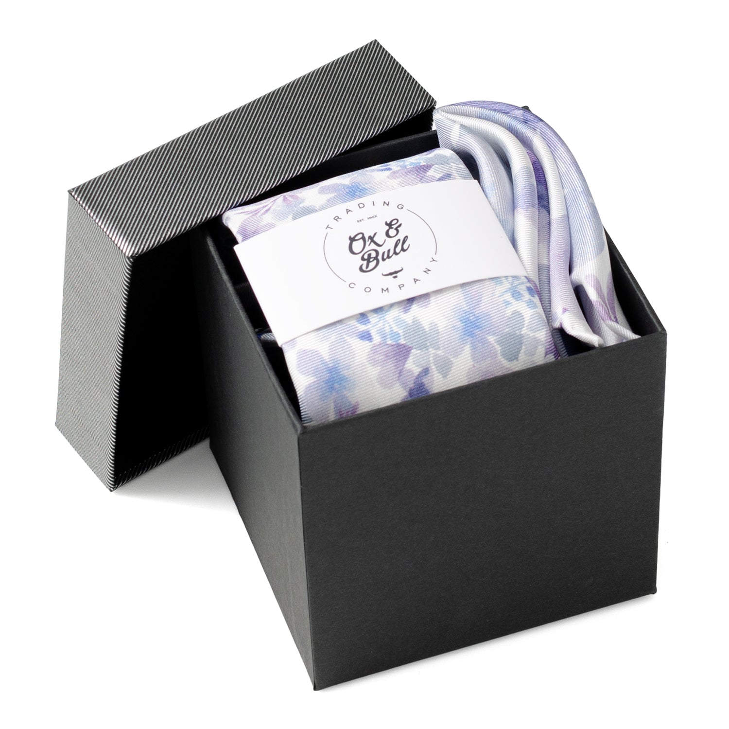  Cufflinks Watercolor Lavender Tie and Pocket Square Gift Set - Default Title - Bonton