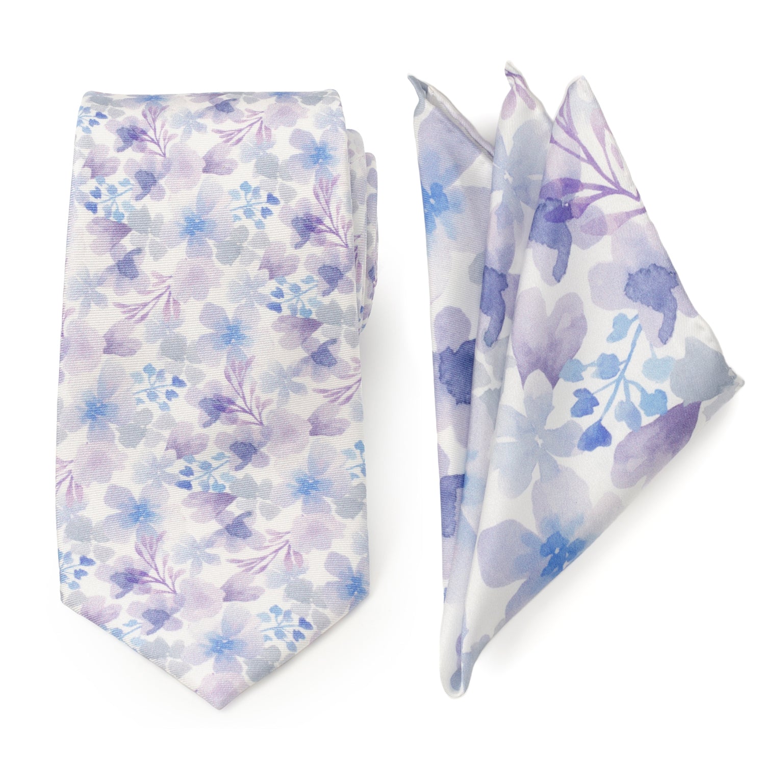  Cufflinks Watercolor Lavender Tie and Pocket Square Gift Set - Default Title - Bonton