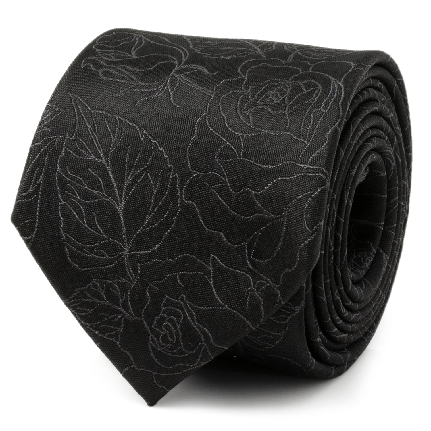  Cufflinks Black Floral Tie and Pocket Square Gift Set - Default Title - Bonton