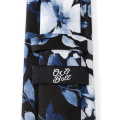 Painted Floral Black Silk Men's Tie