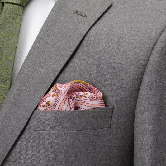 Floral Blush Paisley Pocket Square