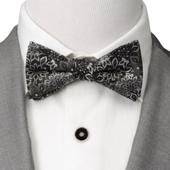 Kaleido Floral Charcoal Men's Bow Tie