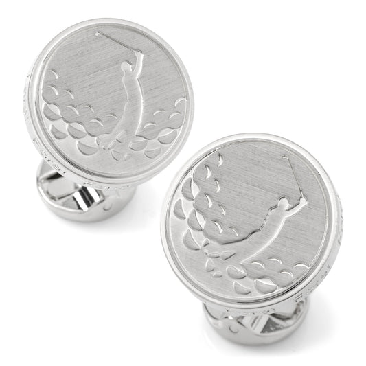 Golf Fore Silver Cufflinks