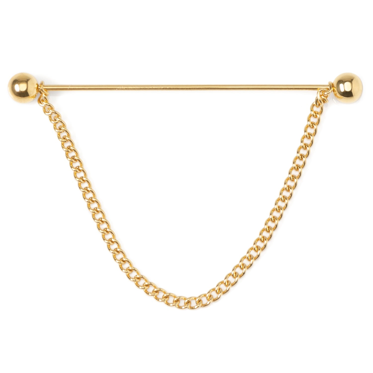  Cufflinks Stainless Steel Gold Chain Collar Bar - Default Title - Bonton