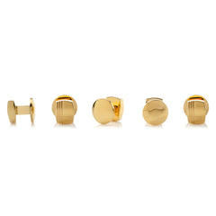 Stainless Steel Gold Tartan 5-Stud Set