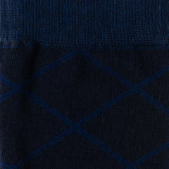 Grid Navy Men's Socks