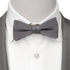 Gray Silk Bow Pre-Tie