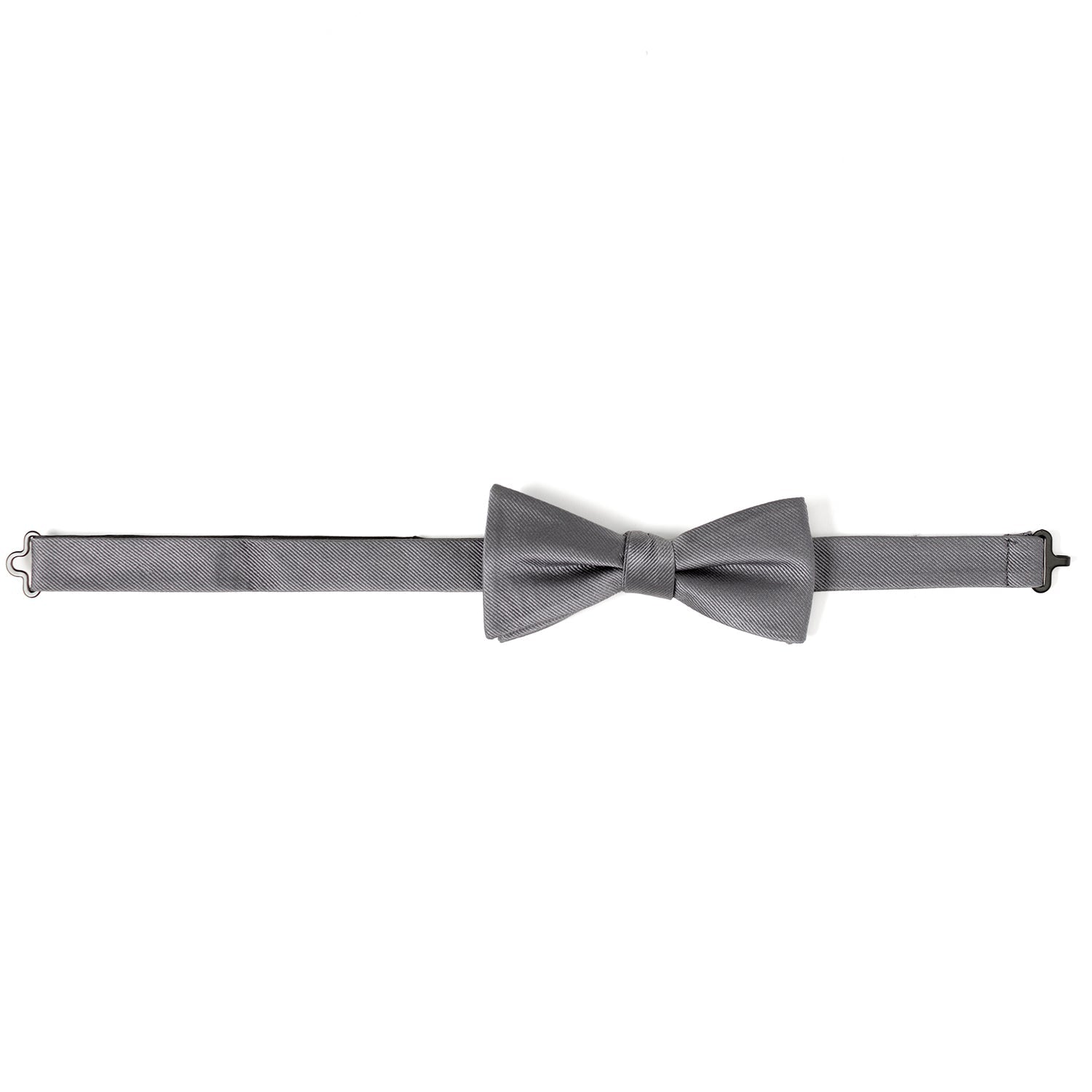  Cufflinks Gray Silk Bow Pre-Tie - Default Title - Bonton