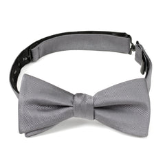 Gray Silk Bow Pre-Tie