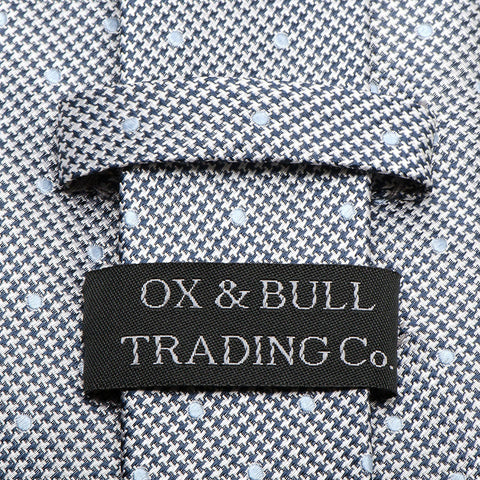 Dotted Herringbone Gray Silk Tie