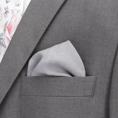 Gray Linen Pocket Square