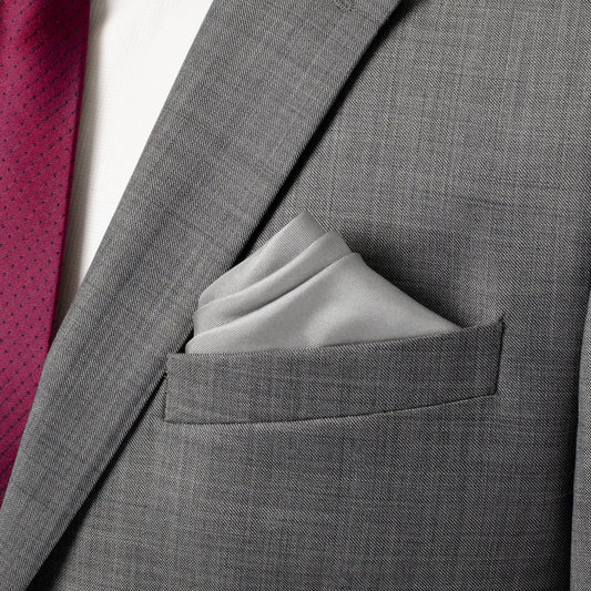 Gray Silk Pocket Square