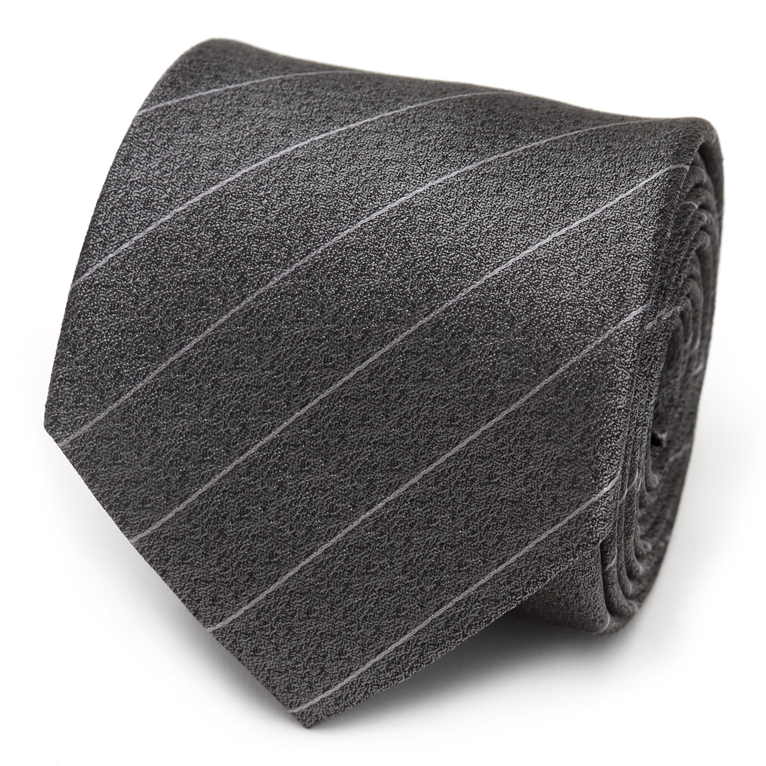  Cufflinks Woven Gray Stripe Men's Tie - Default Title - Bonton