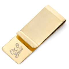 Stainless Steel Gold Engravable Money Clip