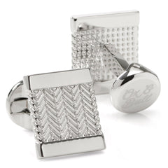 Silver Herringbone Cufflinks