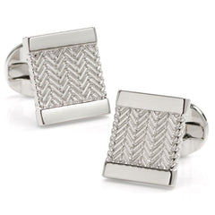 Silver Herringbone Cufflinks