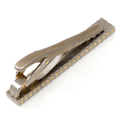 Antique Gold Herringbone Tie Clip