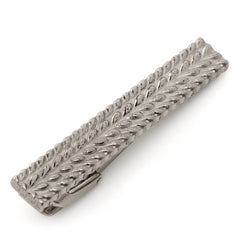 Antique Silver Herringbone Tie Clip