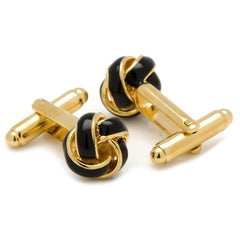 Black and Gold Knot Cufflinks