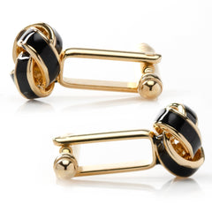 Black and Gold Knot Cufflinks