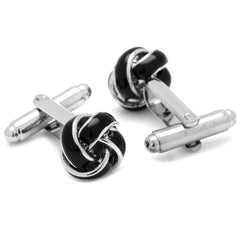 Black and Silver Knot Cufflinks