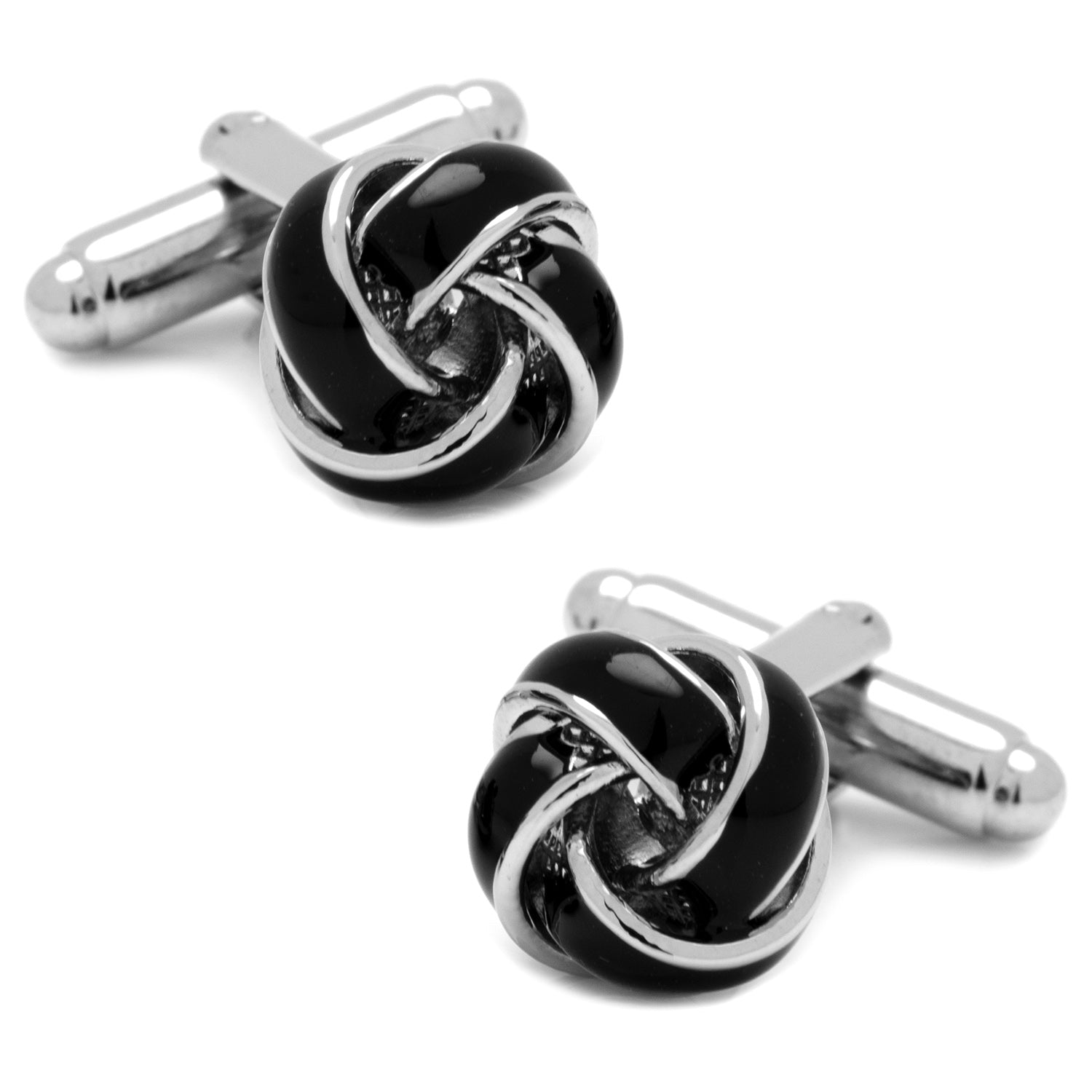  Cufflinks Black and Silver Knot Cufflinks - Default Title - Bonton