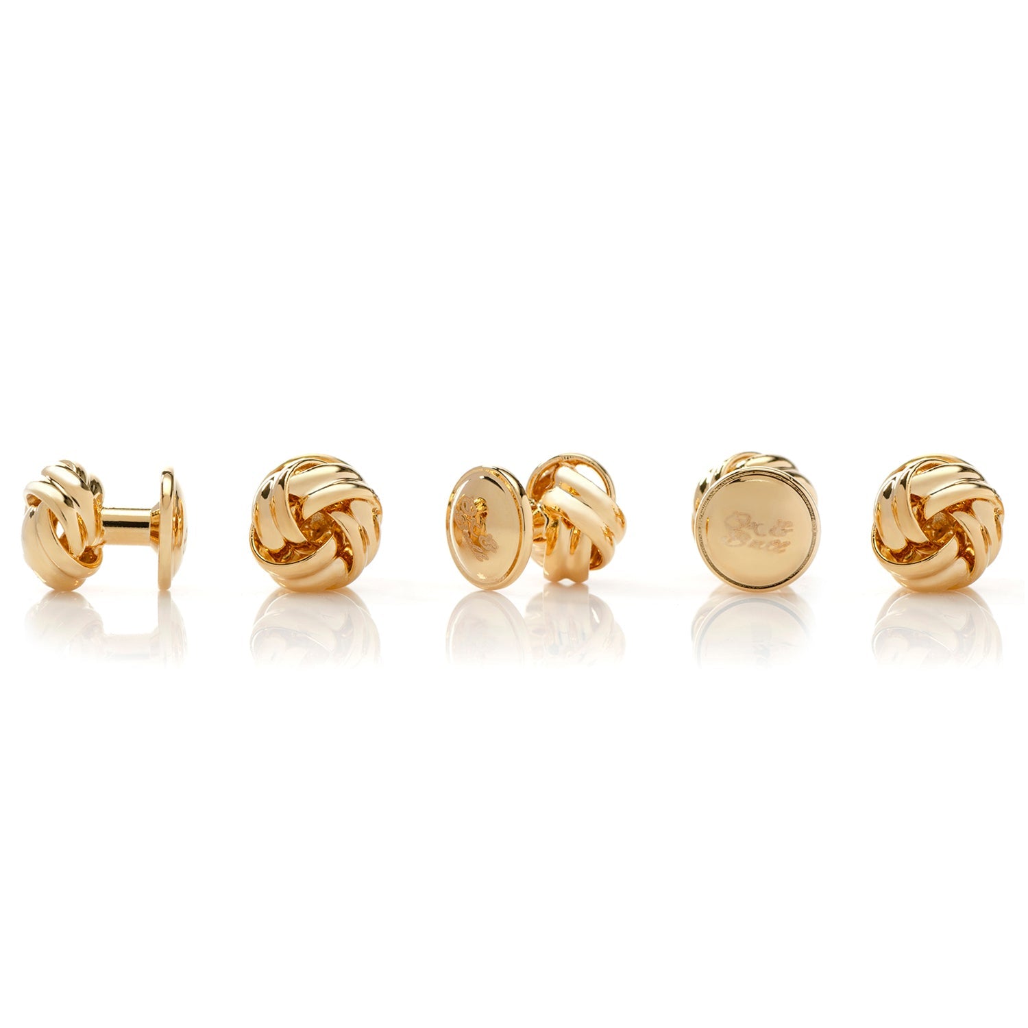  Cufflinks Gold Knot 5-Studs - Default Title - Bonton